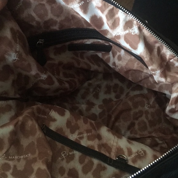 B. Makowsky | Black Leather Hand Bag - Picture 6 of 8